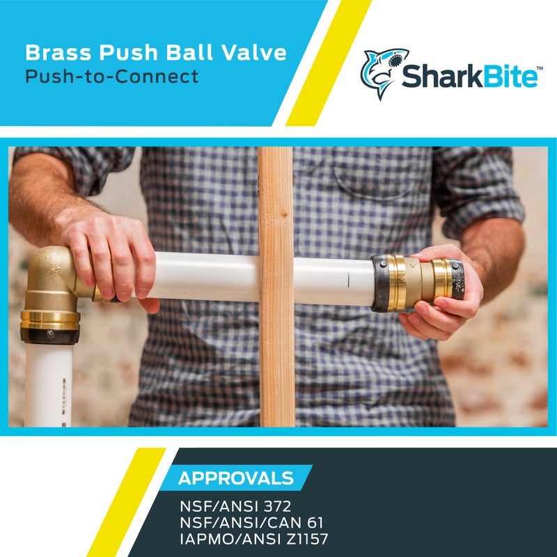 SharkBite 1-1/4 x 1-1/4 Inch Ball Valve, Push To Connect Brass Water Shut-Off Plumbing Fitting, UXLBV35 - Image 5